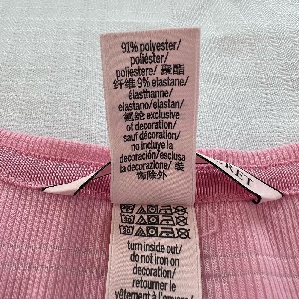 Victoria’s Secret Petal Pink Silver Stipe Racerback Athleisure Yoga Tank Size M - Picture 9 of 13